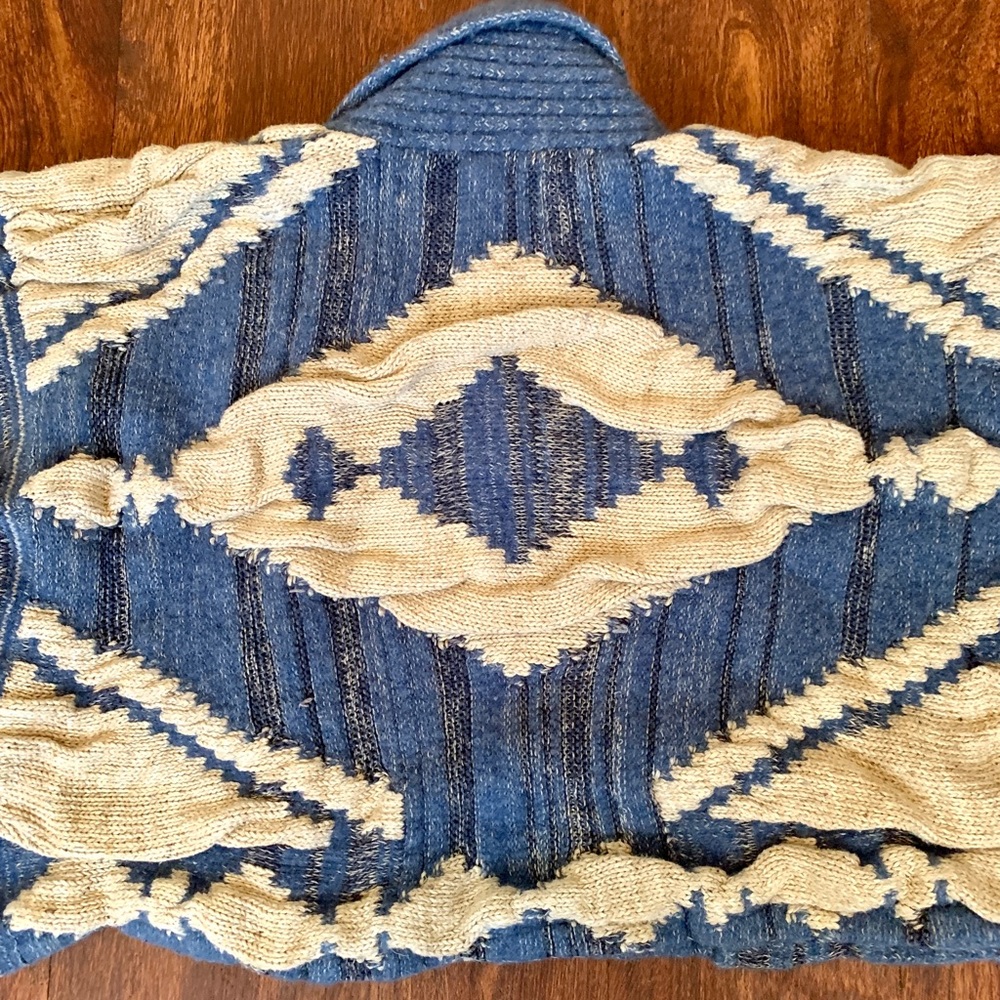 Ralph Lauren Cardigan Wool Linen Southwest Fringe - Picture 6 of 8